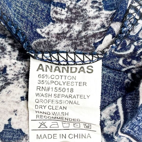 Anandas Collection Women's Blue Floral Kimono Cover-Up Size L - Picture 7 of 7